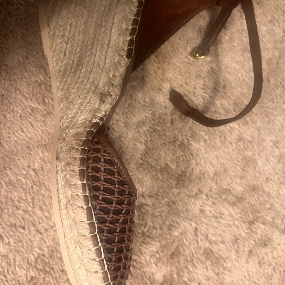 Franco Sarto Idalia Espadrille Wedge Sandals Dark Brown Size 7.5 NWOT